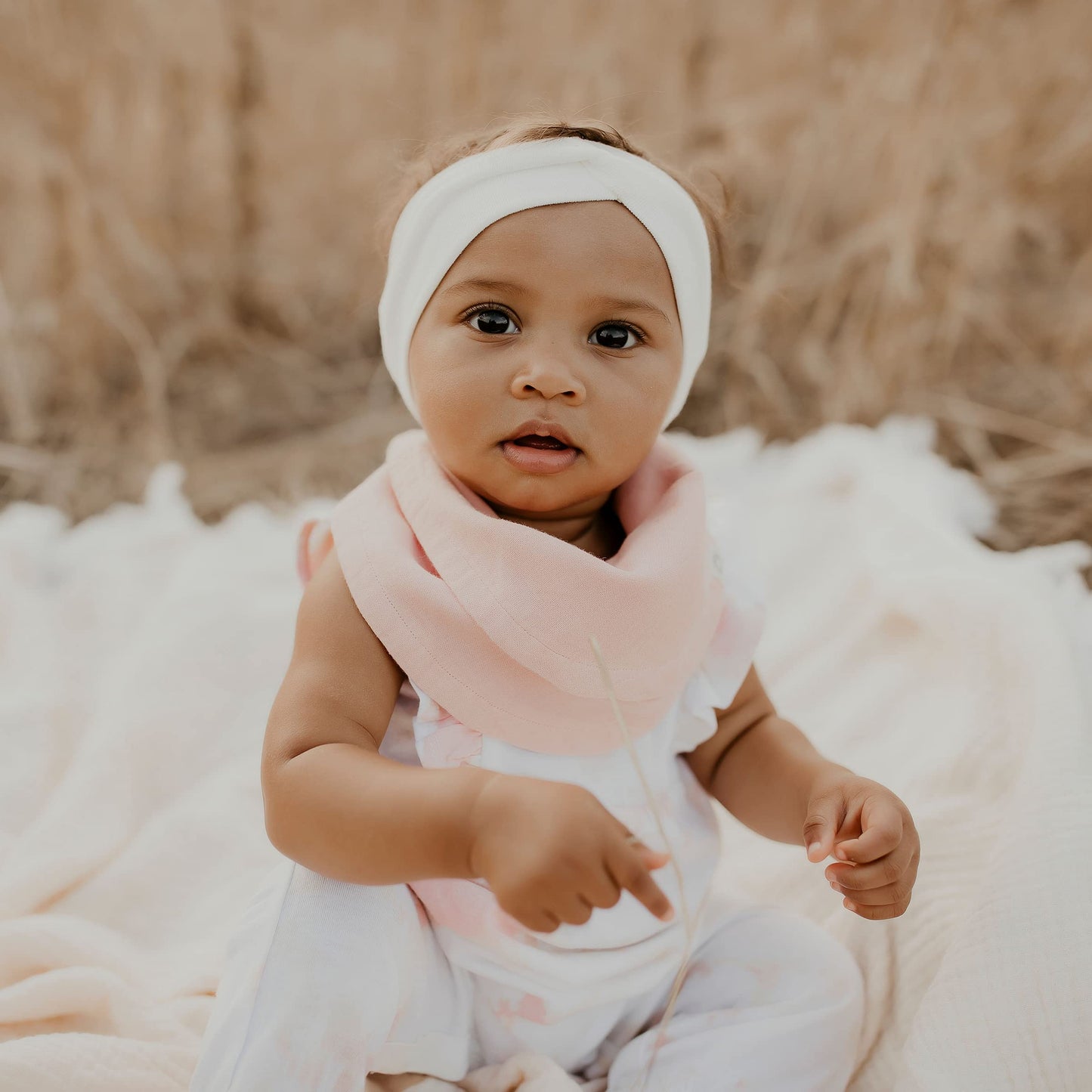 Kishu Baby Indi Infinity Scarf Bib - Fairtrade Gots Organic Muslin Drool Bib W/Snap