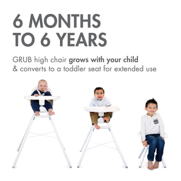 Boon Grub Adjustable Baby High Chair - Convertible High Chair And Toddler Chair - High Chairs For Babies And Toddlers 6 Months T