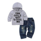 Fhutpw Toddler Baby Boy Outfits Hoodie Sweatshirts & Jeans Clothes Set Fall Winter 6 9 12 18 24 Months (A-Gray, 2T / 3T)