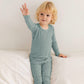 Avauma Baby Boys Girls Pajama Set 6M-7T Kids Cute Toddler Snug Fit Pattern Design Pjs Cotton Sleepwear (Check.Mint Charcoal.L)