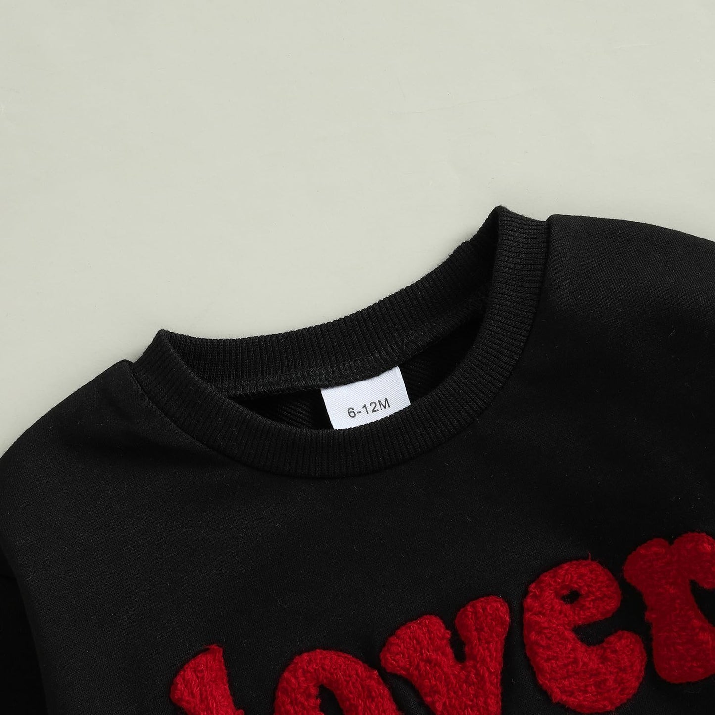 Ktwharnu Infant Toddler Baby Boy Valentines Day Outfit Heart Embroidery Sweatshirt Crewneck Long Sleeve Shirts Top Pullovers (C-