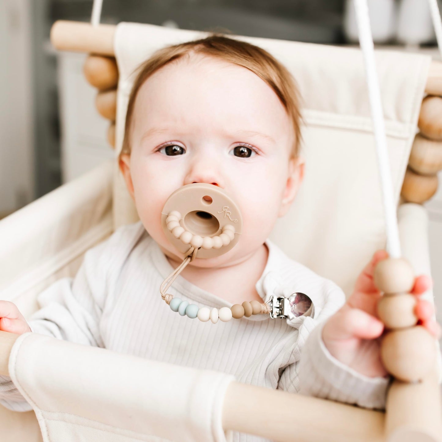 Ryan & Rose Cutie Pat All-In-One Pacifier And Teether Massaging Teething Ring And Hideaway Binky For Growing Babies (Canvas (3 P