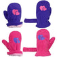 N'Ice Caps Little Kids And Baby Easy-On Sherpa Lined Fleece Mittens - 2 Pair Pack (Purple Hearts/Fuschia Hearts, 2-3 Years)