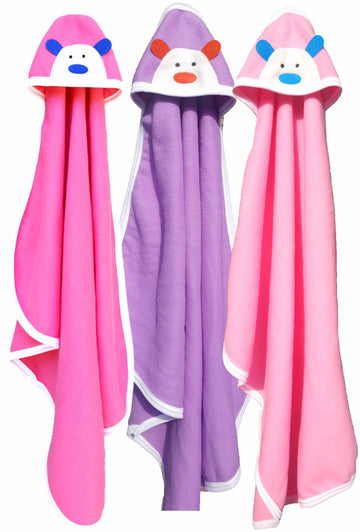 BRANDONN Newborn Original 3PCS.. Big Size (36 X 27) Cute Baby Blankets for Babies (Pink, Hotpink, Purple; Pack of 3)