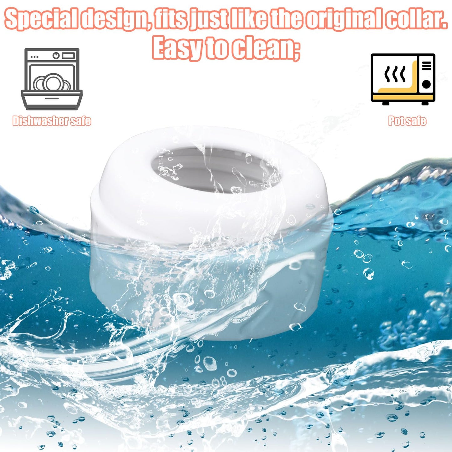 2Pcs Replacement Bottle Nipple Ring Collars, Compatible With Dr. Brown'S Narrow Plastic & Glass Bottles 4Oz & 8Oz No Leak Or Spi