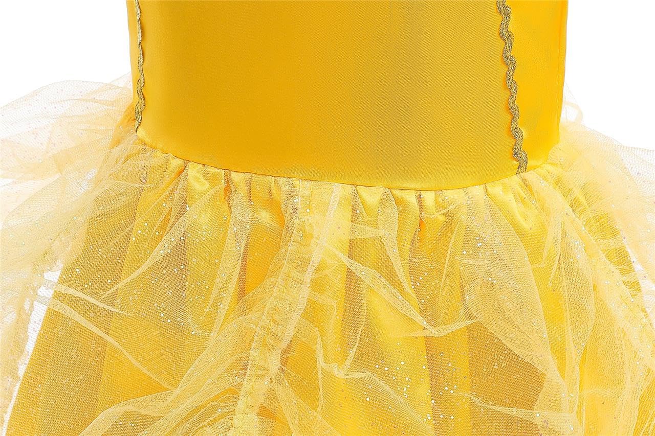 Dressy Daisy Toddler Little Girls' Princess Costume Fancy Dresses Up Halloween Party With Accessories Size 4-5 Gold