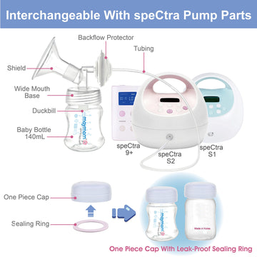 Maymom Pump Parts Work With Spectra S2 Spectra S1, 19Mm Flange Valve Tube Bottle Backflow Protector, Not Original Spectra S2 Acc