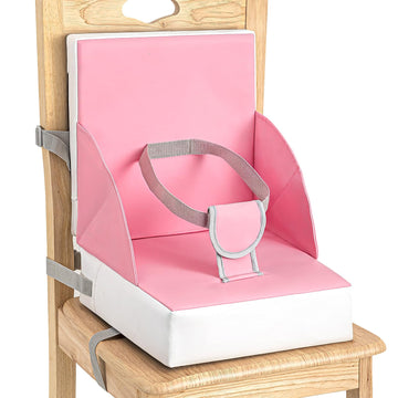 Toddler Booster Seat For Dining Table, Portable Kids Seat With Safety Buckles, High Cushion For Travel With Non-Slip Bottom, One