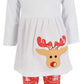 Unique Baby Girls 3 Piece Christmas Reindeer Legging Set (7) White