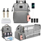 juman Diaper Bag Backpack, Large Diaper Bag with Changing Station, Baby Bag with USB Charging Port, 3 Rolls of Waste Bags with D