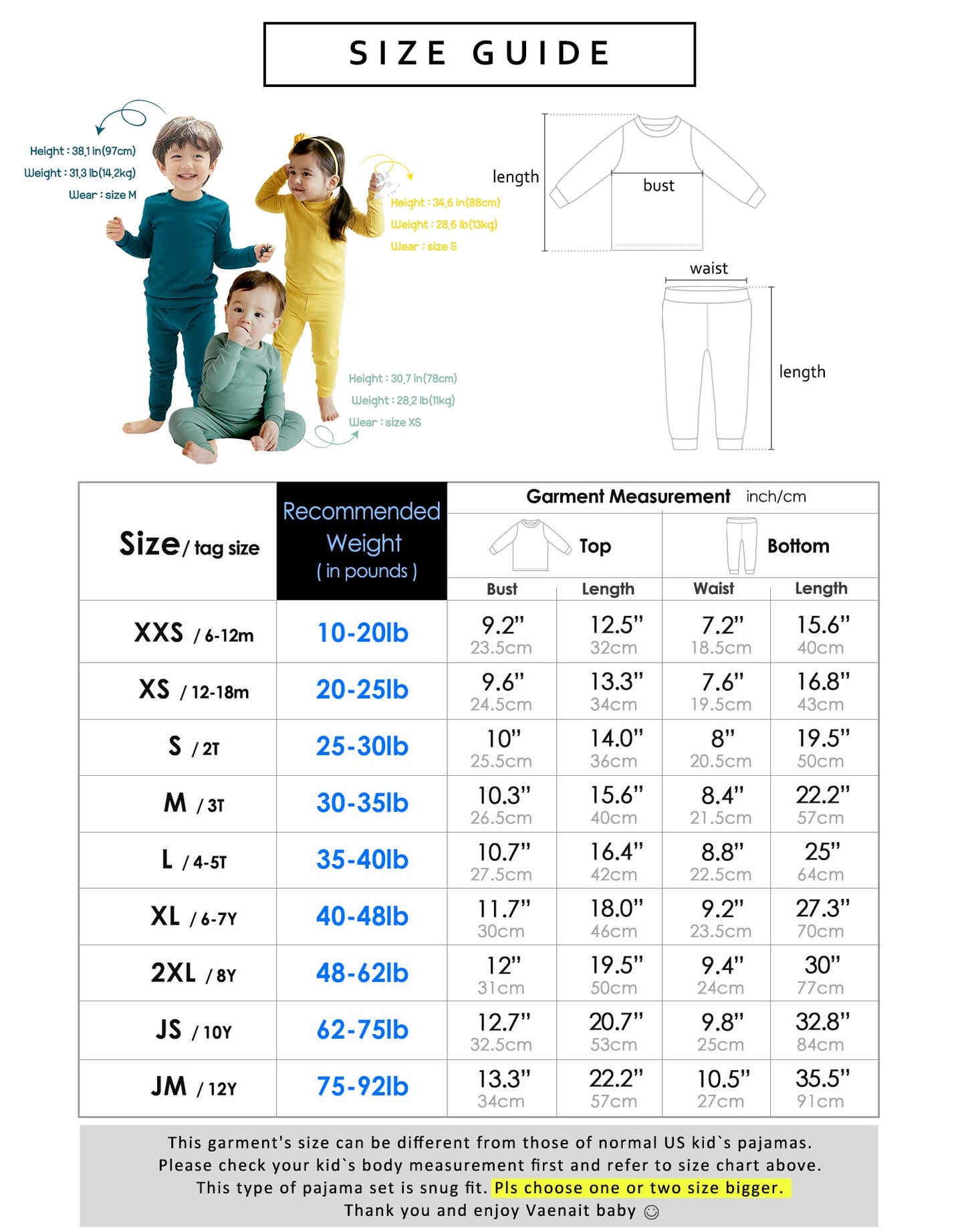 Vaenait Baby Infant Toddler Kids Cotton Sleepwear Pajama Pjs 2Pcs Set Basic Warmgrey Jm