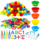 286Pcs Letters and Numbers Sensory Bin Filler Fine Motor Toys Counting Sorting 200 Felt Pompoms 76 Magnetic Letters Numbers 4 Tw