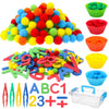 286Pcs Letters and Numbers Sensory Bin Filler Fine Motor Toys Counting Sorting 200 Felt Pompoms 76 Magnetic Letters Numbers 4 Tw