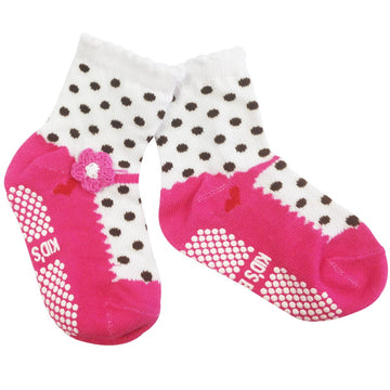 Allydrew Mary Jane Polka Dots Non-Skid Baby Socks 1T-3T, Set Of 4