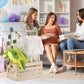 Wooden Baby Shower Crate Closet, Baby Shower Basket With Handle & Rack Hangers & Garland & Letter Cards Wooden Crate For Baby Sh