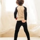 Vaenait Kids Toddler Long Sleeve Modal Sleepwear Pjs 2Pcs Set Modalraglan Black&Beige Xs