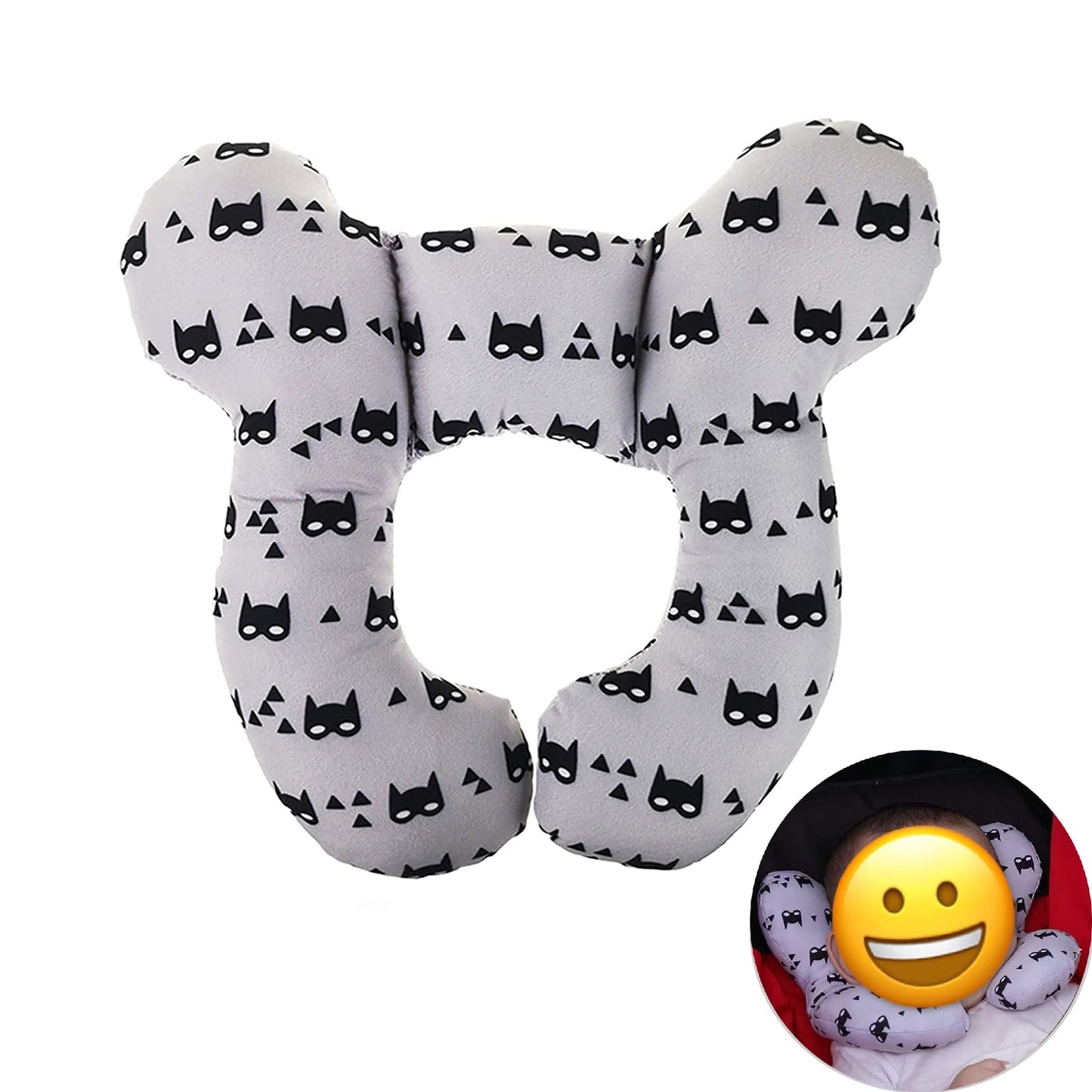 Yufiova Baby Travel Pillow - Infant Head and Neck Support Pillow Baby Neck Pillow for Car Seat,Pushchair(Grey)