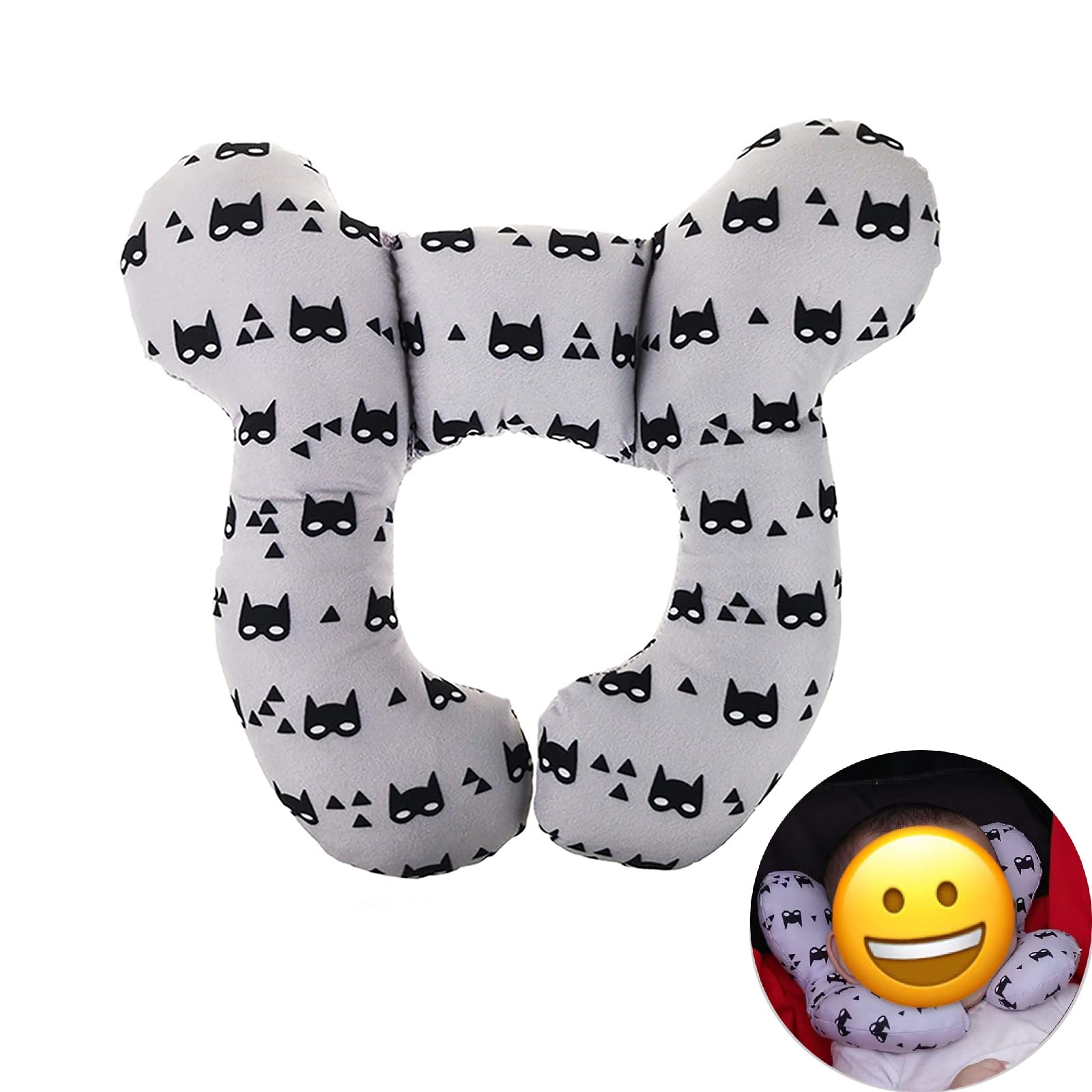 Yufiova Baby Travel Pillow - Infant Head and Neck Support Pillow Baby Neck Pillow for Car Seat,Pushchair(Grey)
