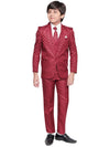 Jeetethnics Boys Maroon Checked Coat Suit Set With Waistcoat Shirt And Trousers (9017Nq)