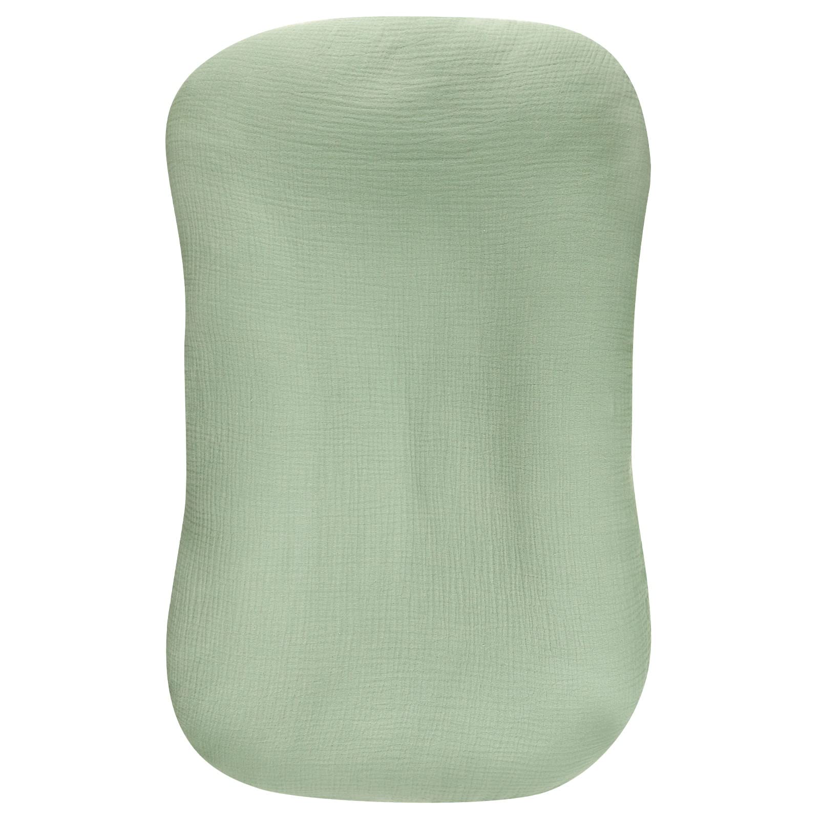 Hooyax Muslin Baby Lounger Cover Soft Organic Cotton Slipcover Fits Newborn Lounger For Baby Boys And Girls (Light Bean Green)