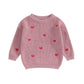 Baby Girl Valentines Day Outfit Love Heart Sweet Long Sleeve Sweater Tshirt Crewneck Tops Fall Winter Clothes (A-Red, 9-12 Month
