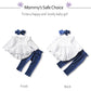Nzrvaws Infant Toddler Baby 18 Months Girls Clothes Long Sleeve Ruffles White Shirt Tops + Denim Blue Long Pants+ Headband Fall