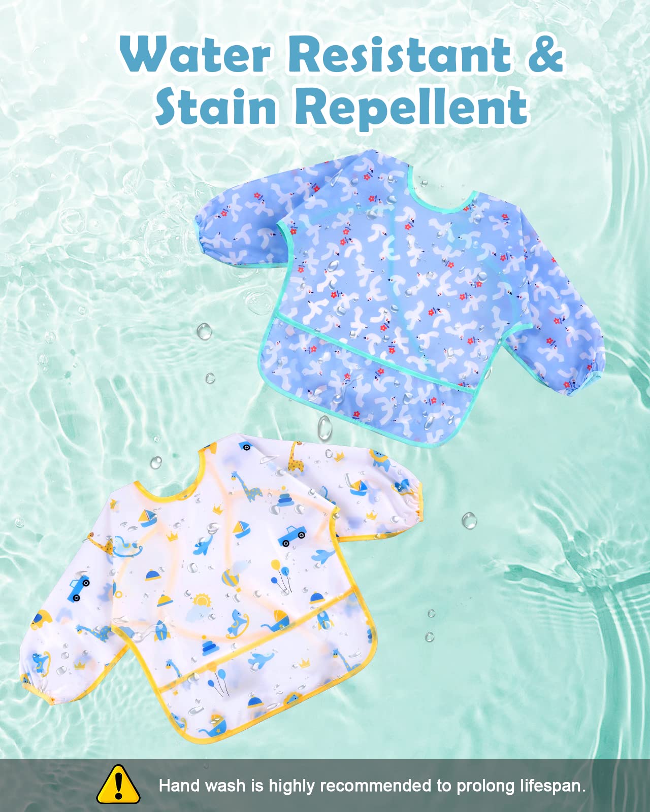 Lictin Baby Bibs For Boy Or Girl - Baby Bibs For Eating, Long Sleeve Bib, Waterproof Toddler Bibs, 0-24 Months Neutral Baby Smoc