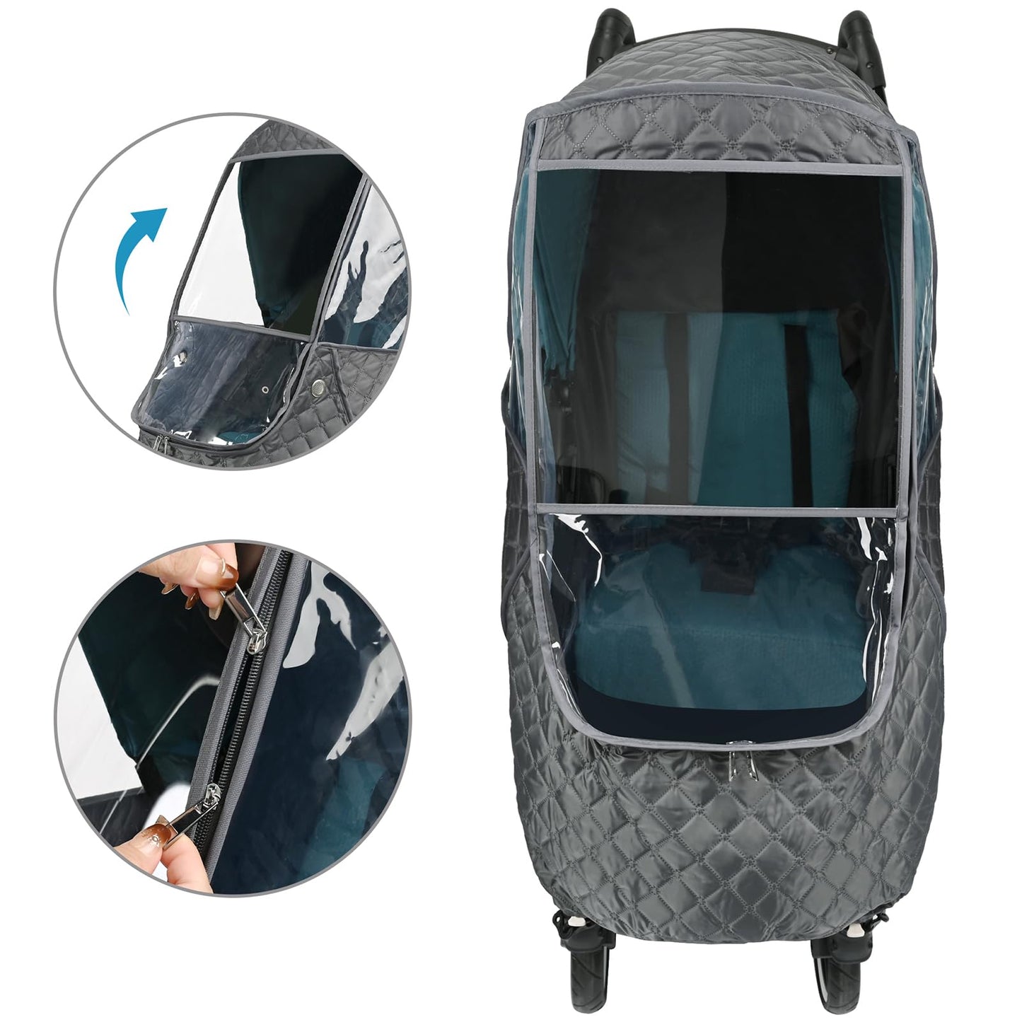 Bebamour Stroller Rain Cover,Universal Stroller Accessory,Waterproof,Windproof Protection,Protect From Dust Snow,Baby Travel Wea