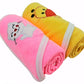 First Kick Baby Cotton Bath Towels New Born Combo Pack of Hooded Soft Wrapping Towel Pack of 2(70 cm x 66 cm) Set of 2 Pieces