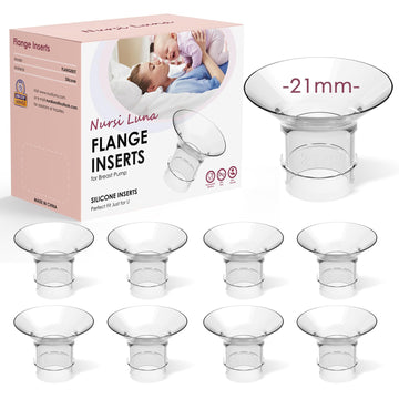Nursi Luna Flange Inserts 8Pcs 21Mm For 24Mm Flange/Shield Of Most Pumps, Flange Sizing Kit Silicone Flange Insert, Breastfeedin