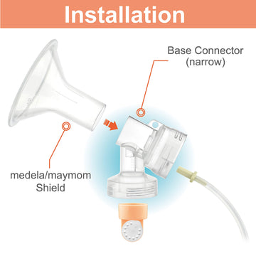 Maymom Myfit Narrow Neck Base Connectors; Compatible With Medela Personalfit Connector; Use W/Maymom Two-Piece Shield System, Co