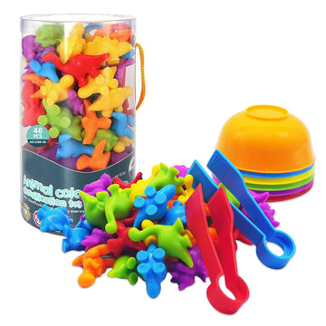 ABCaptain Counting Dinosaurs Toy Matching Sorting Game, Color Classification and Sensory Training Educational Learning Toys Set 