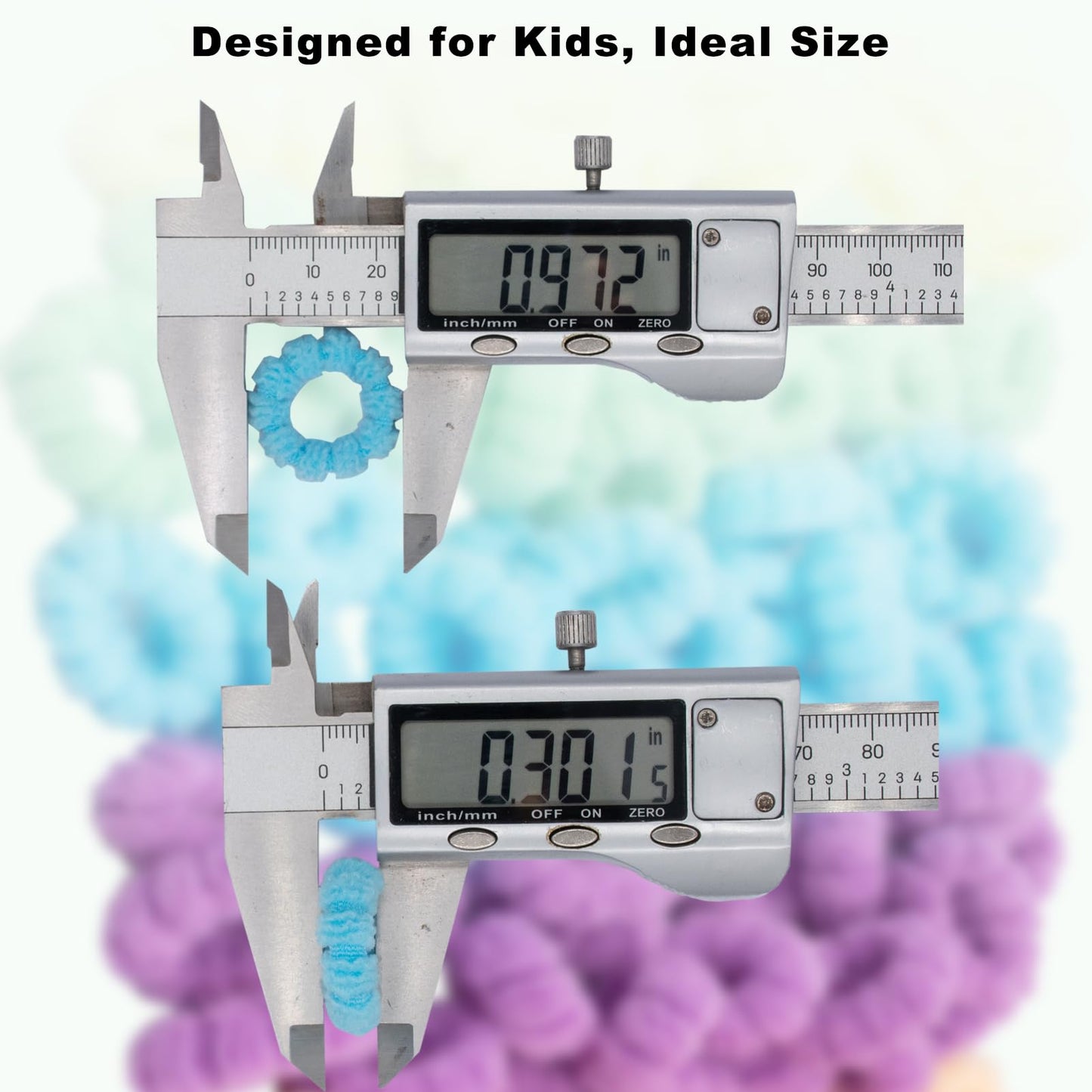 Seamless Fluffy Hair Ties For Kids,100 Psc Baby Hair Ties,Seamless Cotton Toddler Hair Ties,Soft Hair Ties For Little Girls And