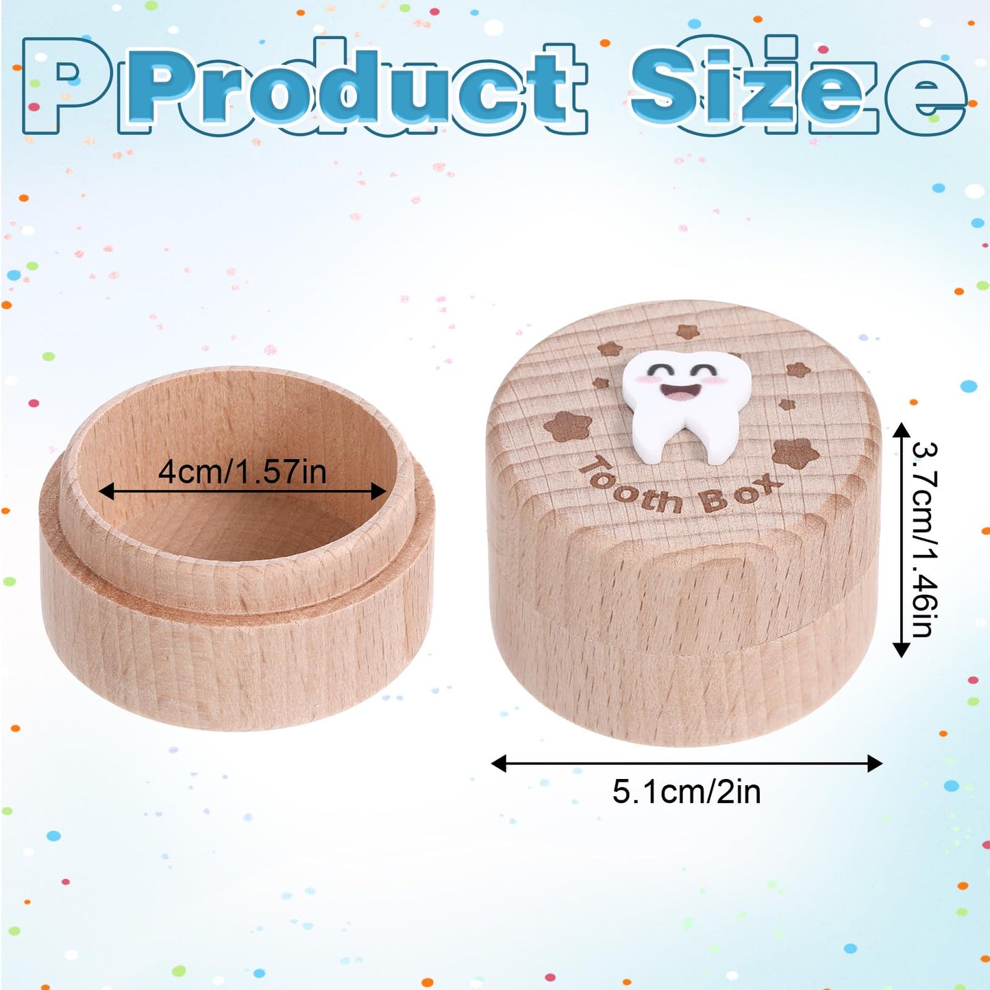 Yqqyg Tooth Fairy Box, 3D Carved Cute Tooth Keepsake Box, Wooden Tooth Holder For Boys Girls Lost Teeth Storage