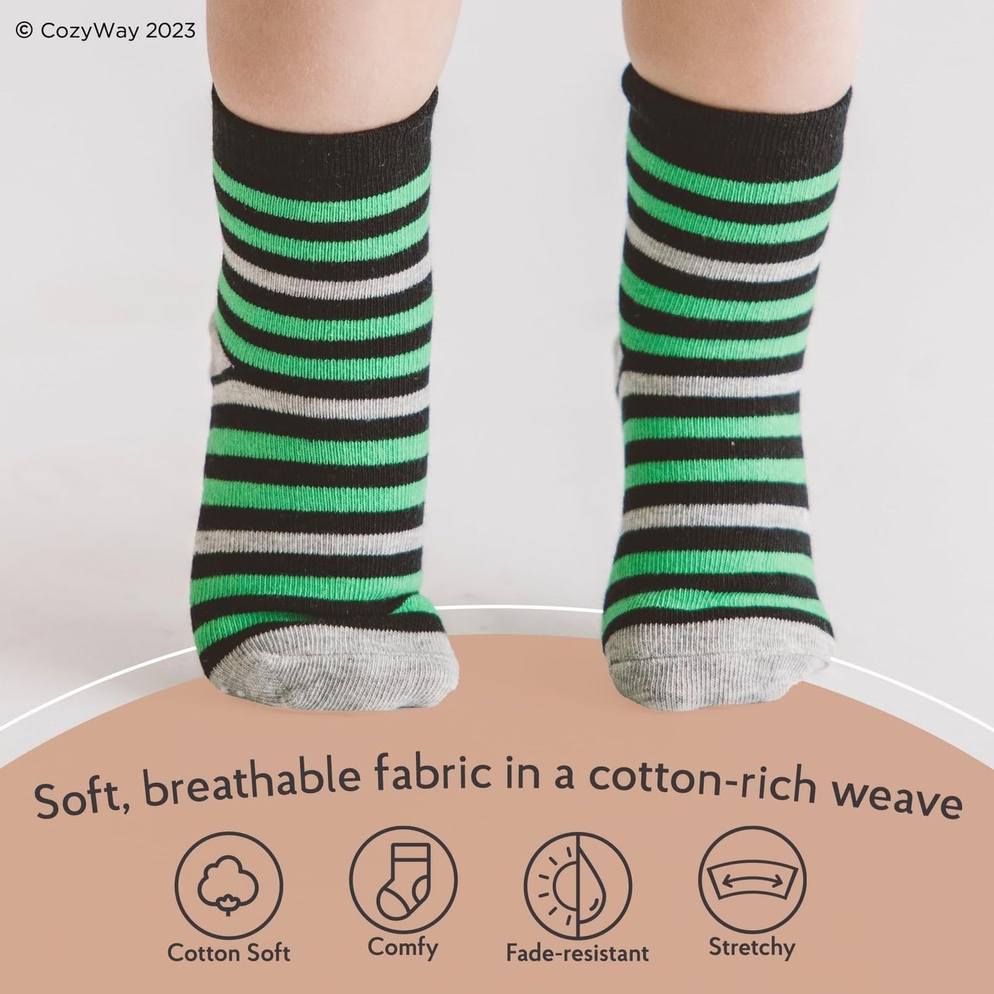 Cozyway Non-Slip Socks With Grippers - Ankle Style For Little Girls And Boys, Infants, Toddlers, Children - Keep Your Little One
