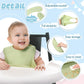 Mepase 12 Pcs Silicone Bibs Waterproof Silicone Baby Bibs Soft Adjustable Baby Feeding Unisex Baby Eating Supplies(Fresh Color)