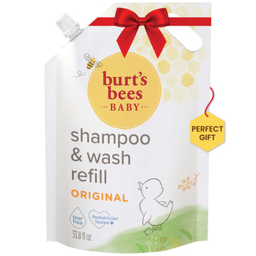 Burts Bees Baby Shampoo And Baby Wash Refill, Original, Plant-Based Formula, Tear-Free, Pediatrician-Tested, Natural Origin, Gen