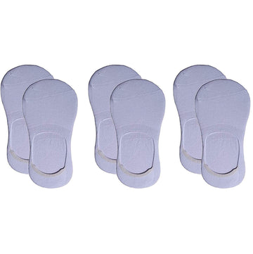 Queery White Unisex Anti Slip No Show Cotton Loafer Socks With Anti Slip Silicon Grip (Pack Of 3)