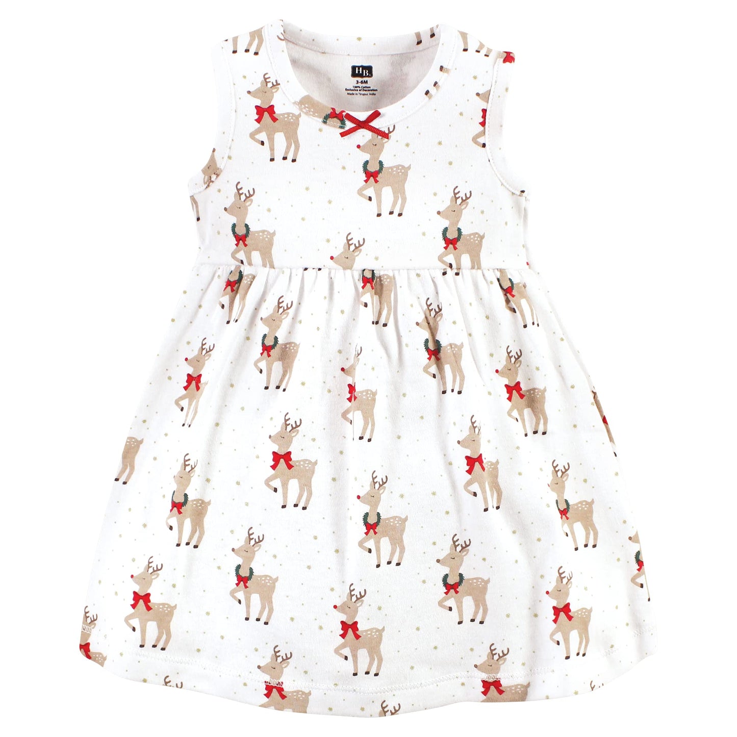 Hudson Baby Baby Girls' Cotton Dress And Cardigan Set, Fancy Rudolph, 5T