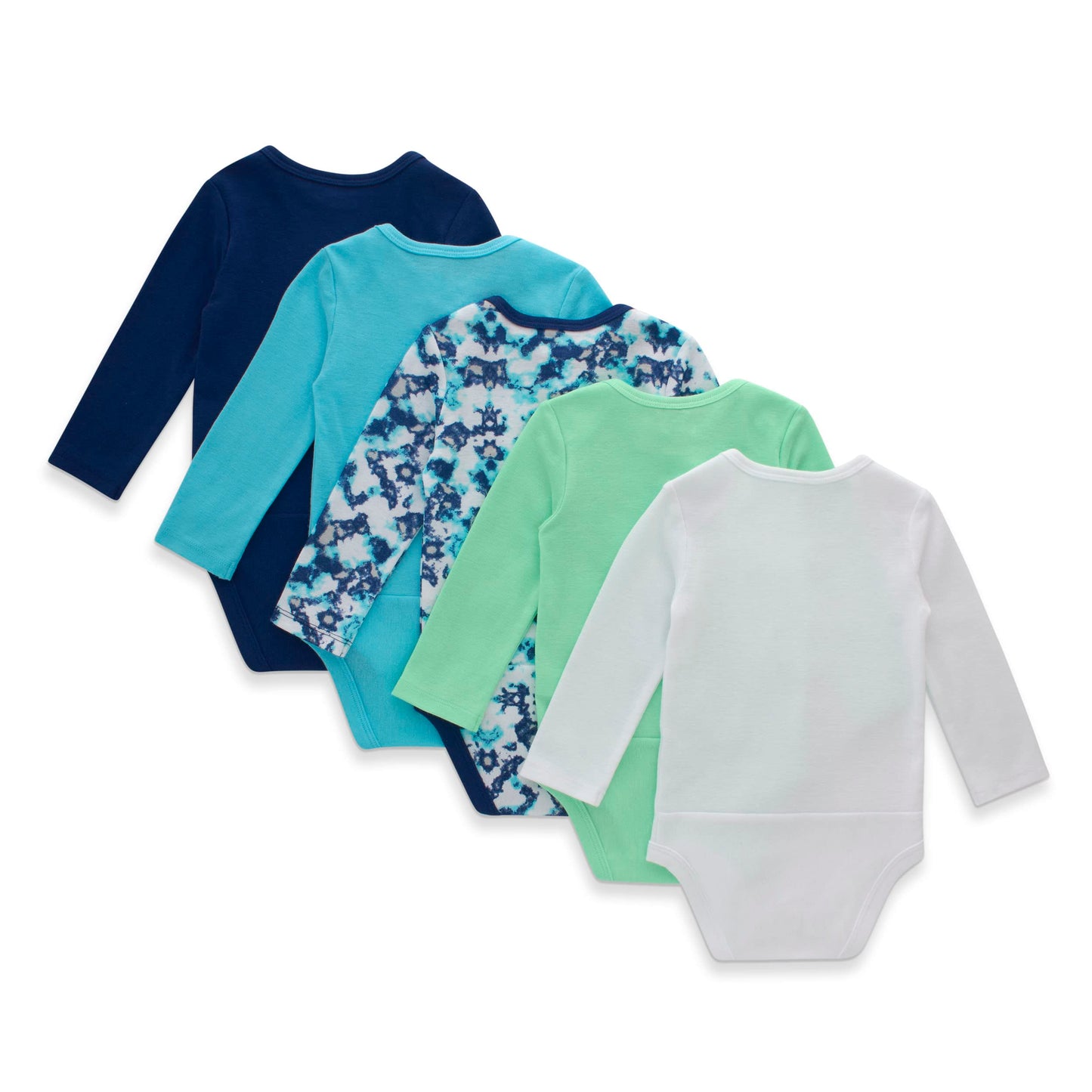 Hanes Unisex Baby Long Sleeve Bodysuit, Ultimate Flexy Boys & Girls, 5-Pack, Dark Blue/Green, 18-24 Months Us