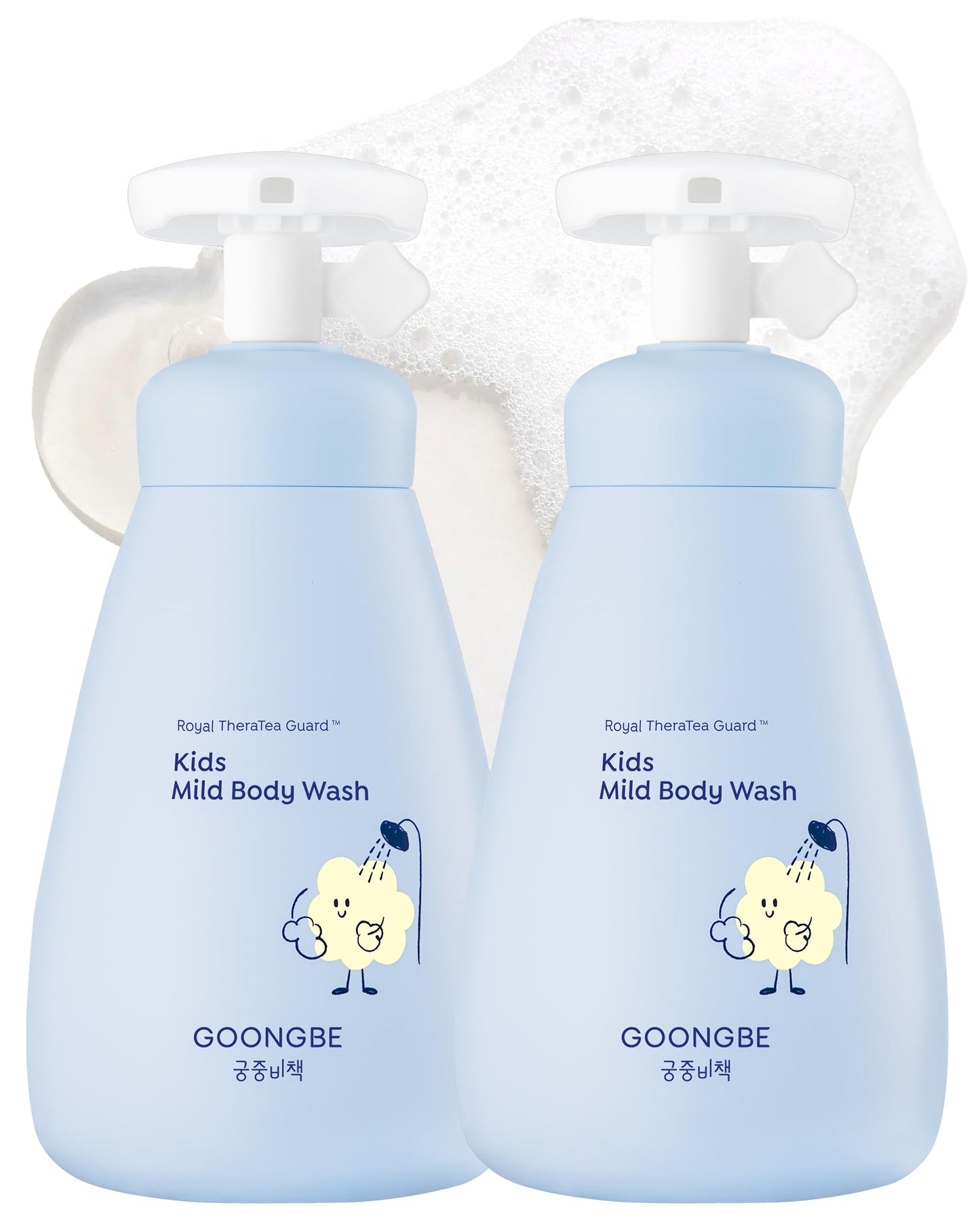GOONGBE Kids Mild Body Wash - Korean Kids Body Cleanser - Hydrating & Refreshing Low pH Soft Bubble Foaming with Panthenol and 