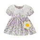 Bold N Elegant Baby Girl Floral Print Georgette Frock Dress With Coin Purse Bag For Infant Toddler Baby Girls (23 Years, Purple