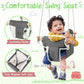 Baby Swing Indoor Outdoor, Secure Canvas Seat For Infant Toddler, Wooden Hanging With 3-Point Adjustable Safety Harness, Mountin