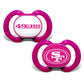Baby Fanatic Girls Pink Pacifier 2-Pack - NFL San Francisco 49ers - Officially Licensed League Gear
