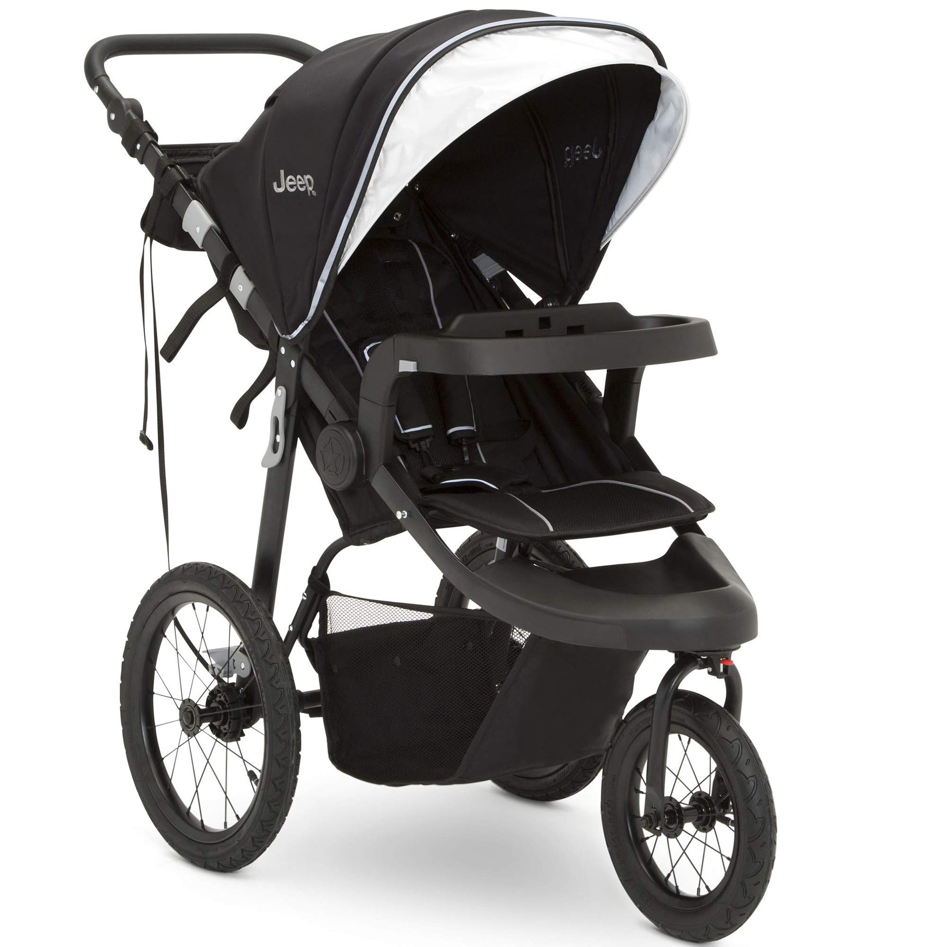 Jeep Hydro Sport Plus Jogger By Delta Children, Includes Car Seat Adapter, Black, Neoprene, Leather