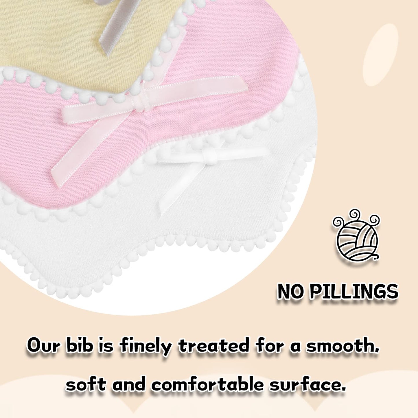 Bamery Baby Bandana Bibs Cotton Drool Bibs For Drooling And Teething Absorbent For Boy Girl (White+Pink+Yellow)