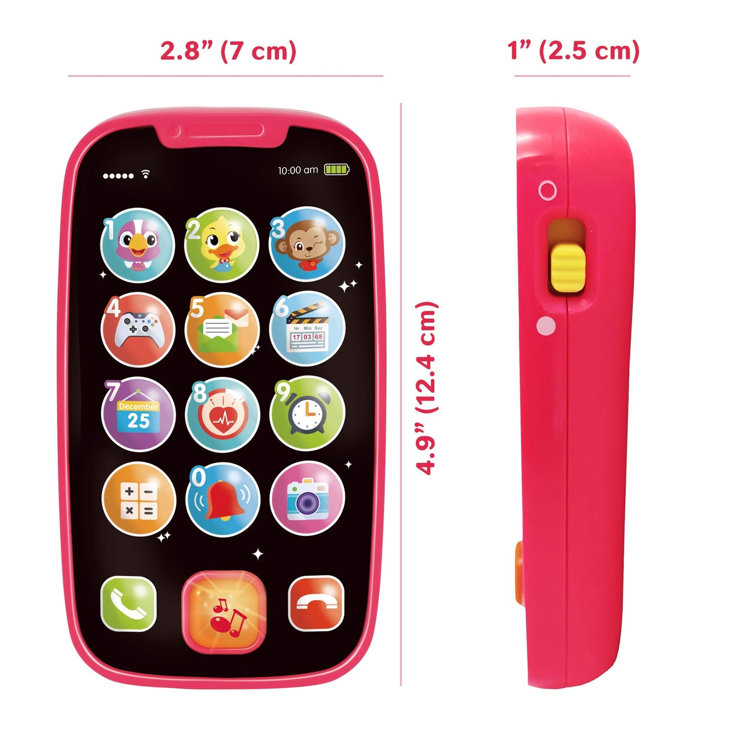 My First Smartphone - Cell Phone Baby Toy, for Toddlers and Young Children - 15 Unique Buttons and Functions, Musical Melodies,