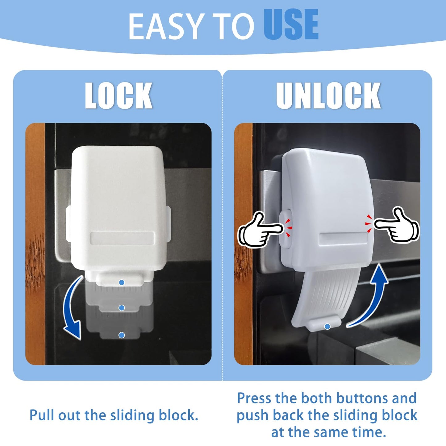 2Pcs Childproof Oven Door Lock, Oven Front Lock Easy To Install And Use Durable And Heat-Resistant Material No Tools Need Or Dri