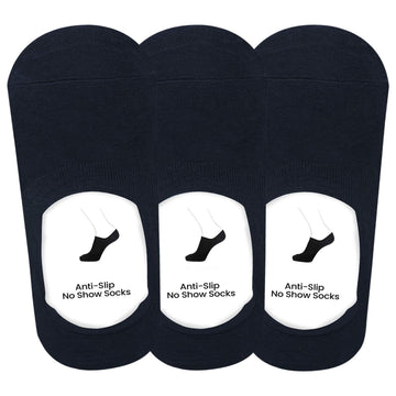 Pinkit AntiSlip Unisex Cotton Invisible No Show Loafer Socks With Silicon Grip (Pack Of 3 Pairs) (ColourBlack)