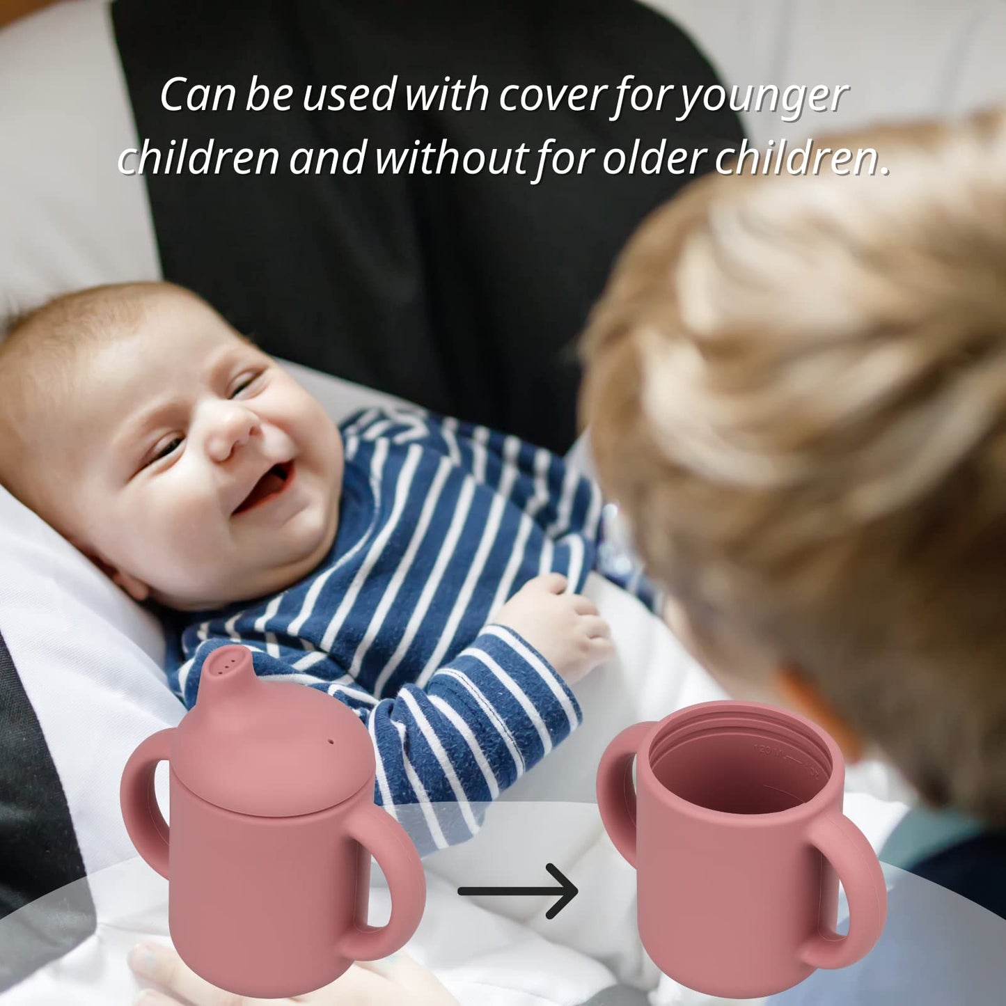 Mintlyfe Baby Sippy Cup, 2 Pack Of Silicone Trainer Cup Toddler For Boys And Girls, Unbreakable, Spill Proof And Two Handle Lear